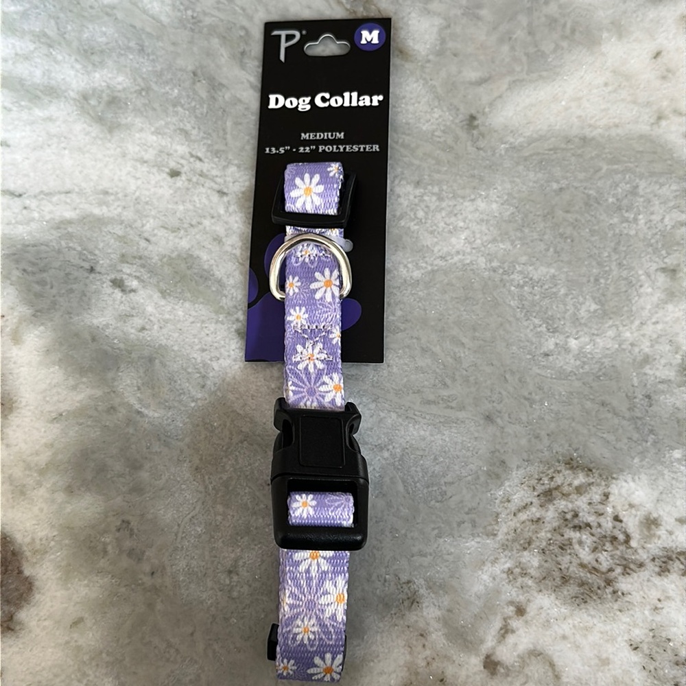 Purple Daisy dog collar